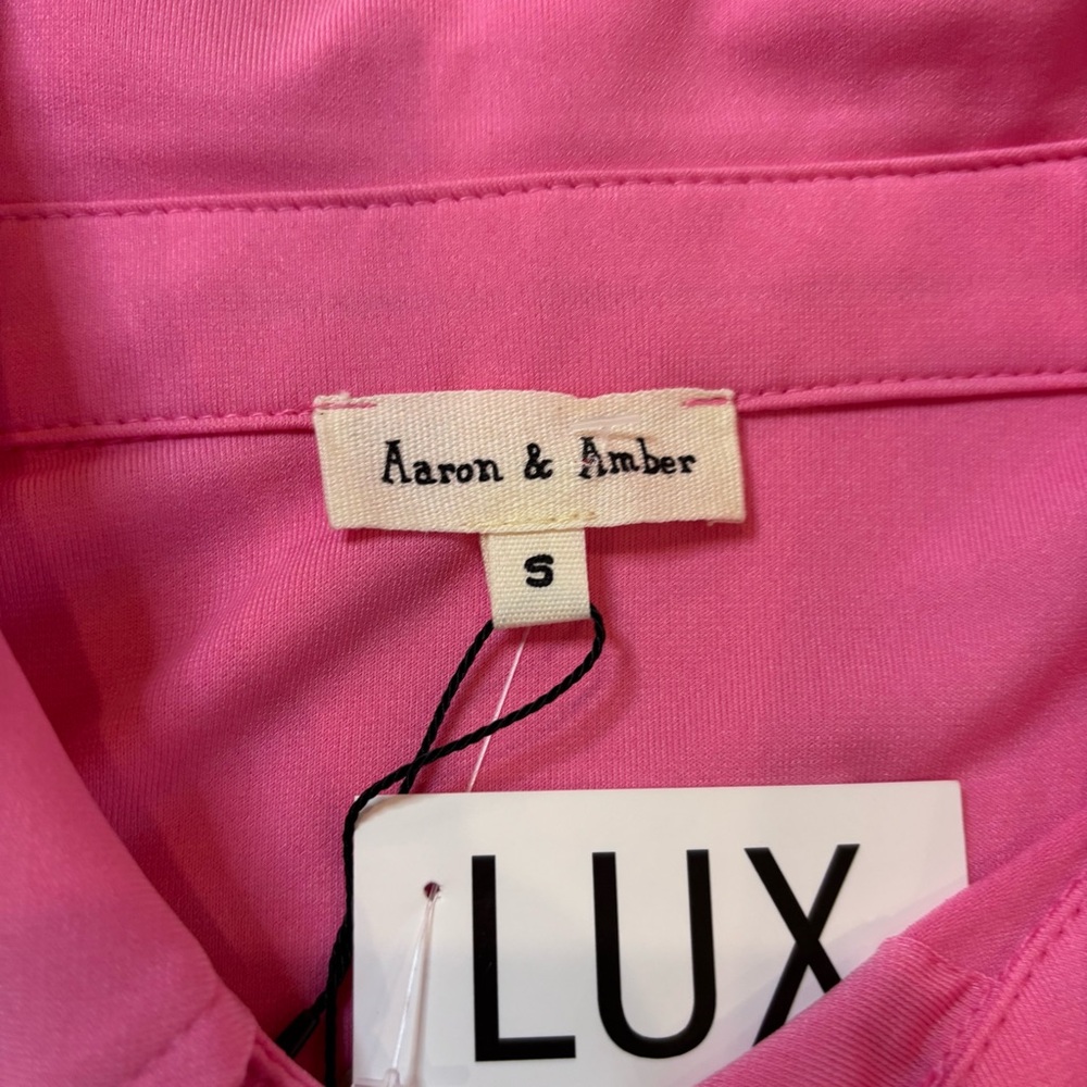 NWT Aaron + Amber Pink Classic Shirt, S